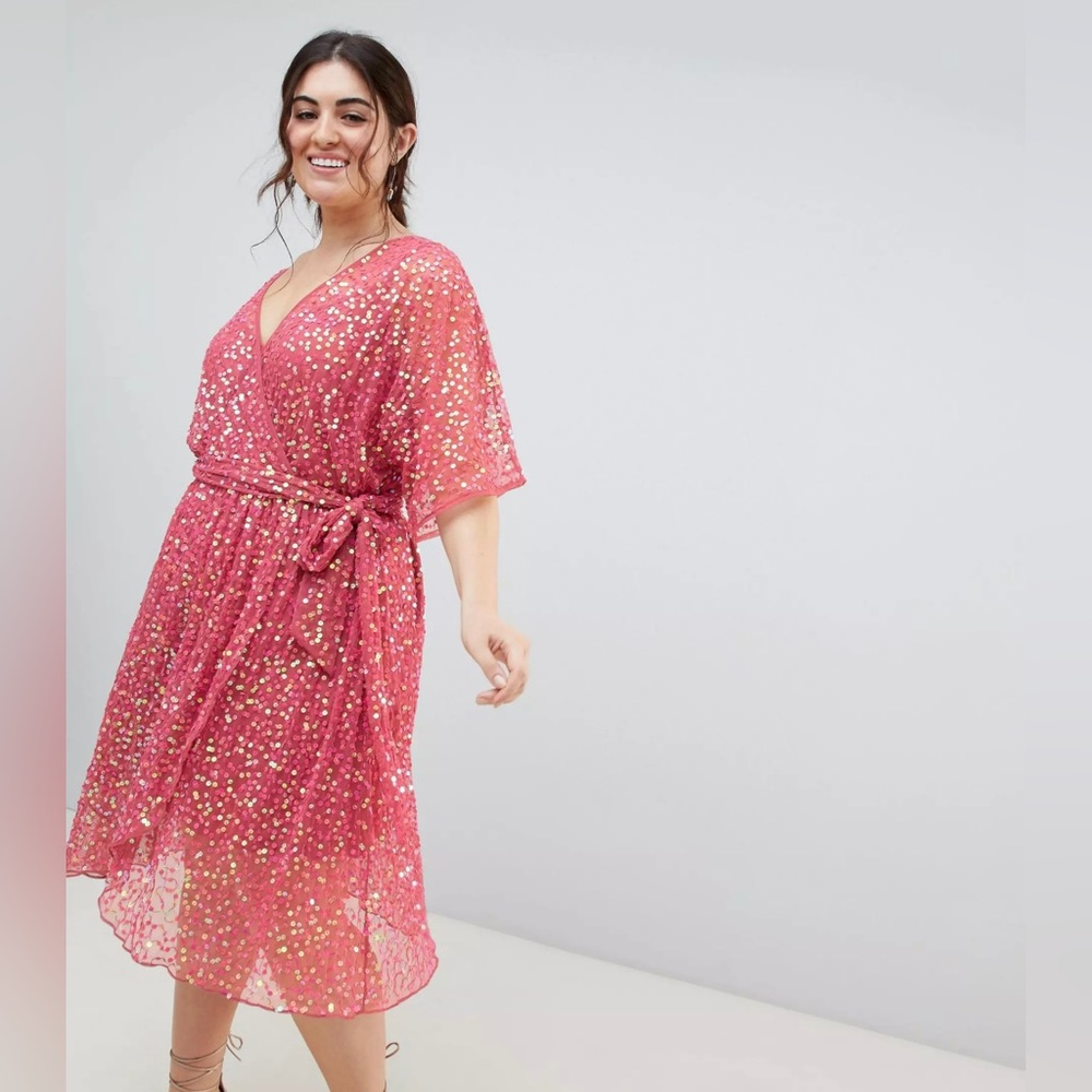 ASOS curve sequin wrap dress- perfect for Eras Tour
